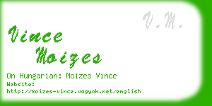 vince moizes business card